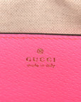 GG Supreme Monogram Textured Dollar Calfskin Web Ophidia Small Crossbody Bag Beige Ebony Fuchsia