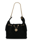Suede Quilted Small CHNL 25 Handbag Black