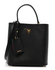 Saffiano Cuir Medium Panier Bucket Bag Black Fuoco