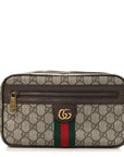 Soft GG Supreme Monogram Medium Ophidia Belt Bag Dark Brown