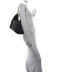 Washed Denim Quilted Small CHNL 25 Handbag Black