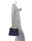 Togo Horseshoe Au Galop Kelly Retourne 28 Bleu Nuit Rouge H Fauve