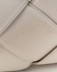 Nappa Intreccio Padded Top Handle Shoulder Bag White