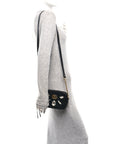 Velvet Matelasse Marquise Crystals Mini GG Marmont Chain Shoulder Bag Black