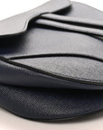Grained Calfskin Saddle Bag Navy
