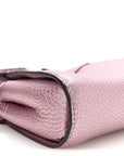 Metallic Cuoio Romano Selleria Nano Peekaboo Satchel Purple
