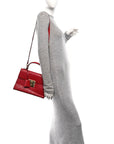 GCCIssima Signature Small Padlock Top Handle Bag Hibiscus Red