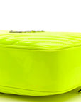 Patent Calfskin Matelasse Monogram Lou Camera Bag Neon Yellow