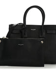 Grained Calfskin Baby Sac De Jour Black