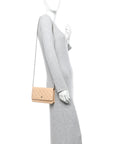 Caviar Quilted Wallet on Chain WOC Beige