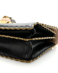 Vitello Liberty Scalloped Studded Small Kan I Shoulder Bag Black
