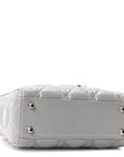 Lambskin Cannage Mini Lady D1OR Gray Opaline