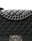 Calfskin Quilted Medium Boy Flap Black