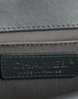 Calfskin Chevron Quilted New Medium Boy Flap Dark Navy Blue