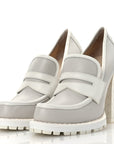 Calfskin Loafer Pumps 39.5 Mist Bianco