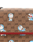 X DORAEMON Mini Vintage GG Supreme Monogram Mini Crossbody Bag Beige Cherry Red