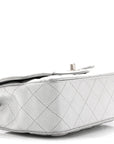 Metallic Lambskin Quilted Mini Rectangular Flap Silver