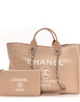 Mixed Fibers Medium Deauville Tote Beige