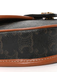 Canvas Calfskin Triomphe Mini Besace Tan
