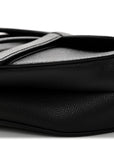 Grained Calfskin Saddle Bag Black