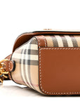 Coated Canvas Calfskin Vintage Check Small Note Crossbody Bag Briar Brown
