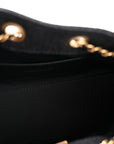 Washed Denim Quilted Mini CHNL 25 Handbag Black