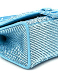 Strass Suede Hourglass Top Handle Bag XS Light Blue