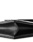 Grain De Poudre Matelasse Chevron Monogram Envelope Chain Wallet Black