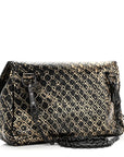 Calfskin Intrecciomirage Embossed Butterfly Chain Crossbody Black Gold