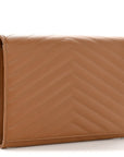 Grain De Poudre Matelasse Chevron Monogram Envelope Clutch Natural Dark