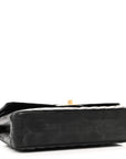 Lambskin Chevron Quilted Medium Double Flap Black