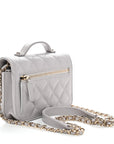 Caviar Quilted Mini Business Affinity Flap Grey