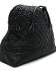 Coated Canvas Quilted Large Garment Travel Bag Black
