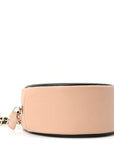 Caviar Quilted Round Filigree Crossbody Beige Black