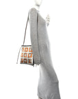 Satin Mythical Alphabet Drawstring Pouch Orange Black White