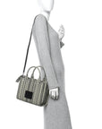 Calfskin Small The Monogram Tote Black White