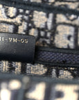 Oblique Embroidered Saddle Bag Blue