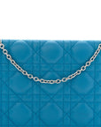 Lambskin Cannage Lady D1OR Convertible Clutch Blue