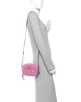 Velvet Matelasse Marquise Crystals Mini GG Marmont Chain Shoulder Bag Malva