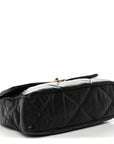 Goatskin Quilted Large CHNL 19 Flap Black