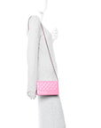 Aged Calfskin Quilted Gabrielle Wallet On Chain WOC Pink