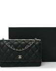 Caviar Quilted Wallet on Chain WOC Black
