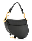 Grained Calfskin Mini Saddle Bag Black