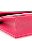 Grain De Poudre Matelasse Chevron Monogram Envelope Chain Wallet Fresh Fuchsia