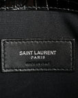 Calfskin Crocodile Embossed Uptown Monogram Pouch Black