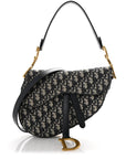 Oblique Saddle Bag With Strap Blue