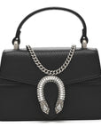 Dollar Calfskin Crystal Mini Dionysus Top Handle Bag Black Crystal