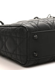 Ultra Matte Calfskin Cannage Mini Lady D1OR Black