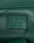 GG Supreme Monogram Snakeskin Ophidia Double Buckle Backpack Brown Green