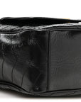 Crinkled Calfskin Matelasse Monogram Niki Multipocket Shopping Tote Black